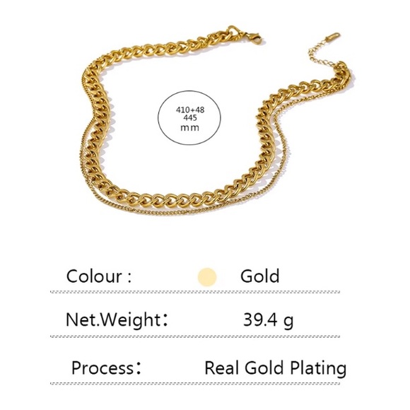 💛18K gold double layer necklace - Picture 3 of 7